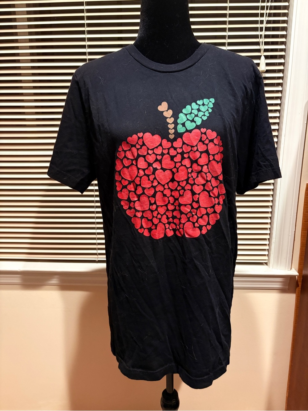 Bella Canvas Black Tee with Green and Gold Heart Cluster